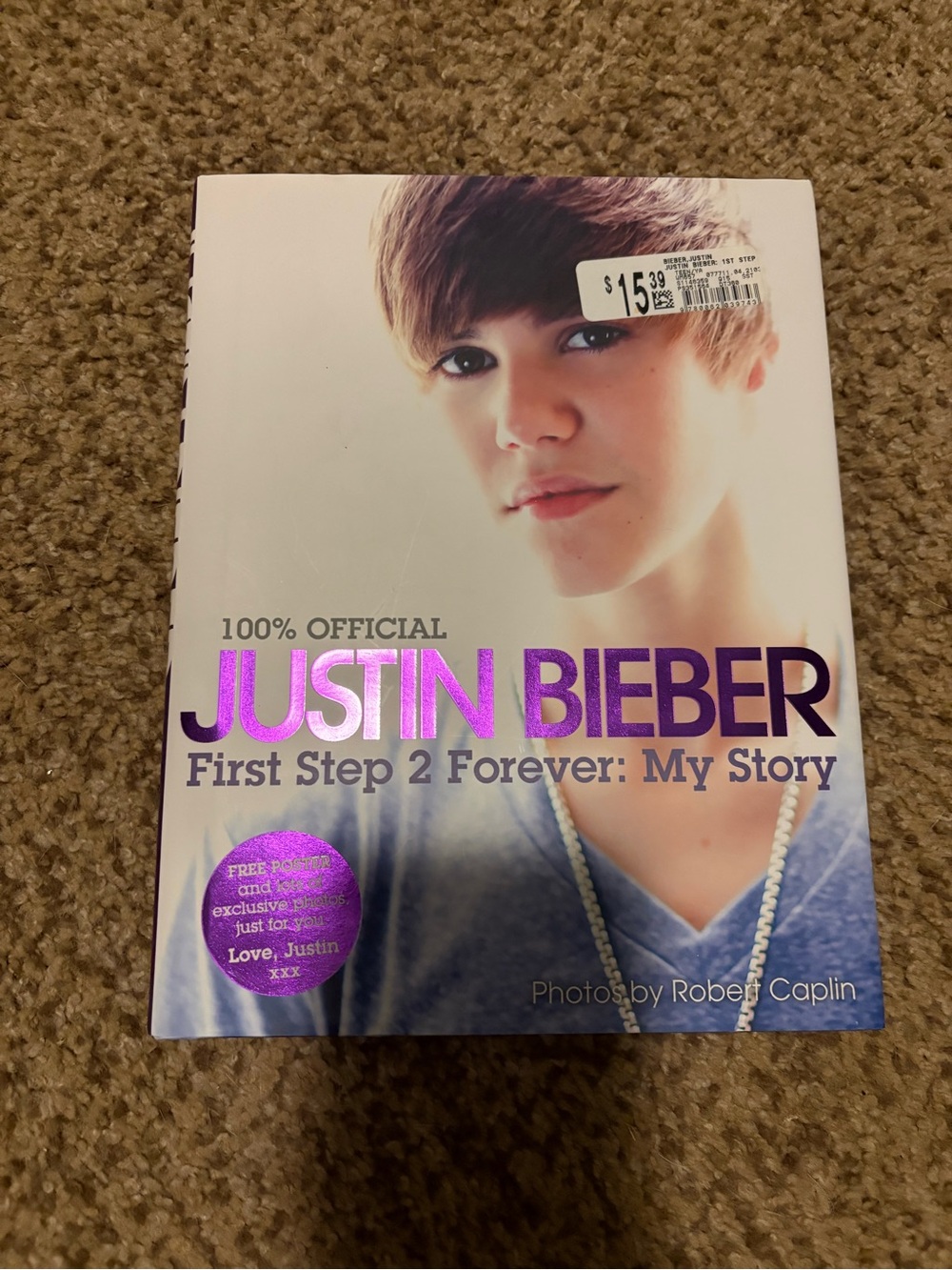 Justin Bieber White & Purple Hardcover Photo Book